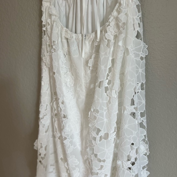 Flourishing Blossoms White 3D Floral Backless Midi Dress - Picture 6 of 11